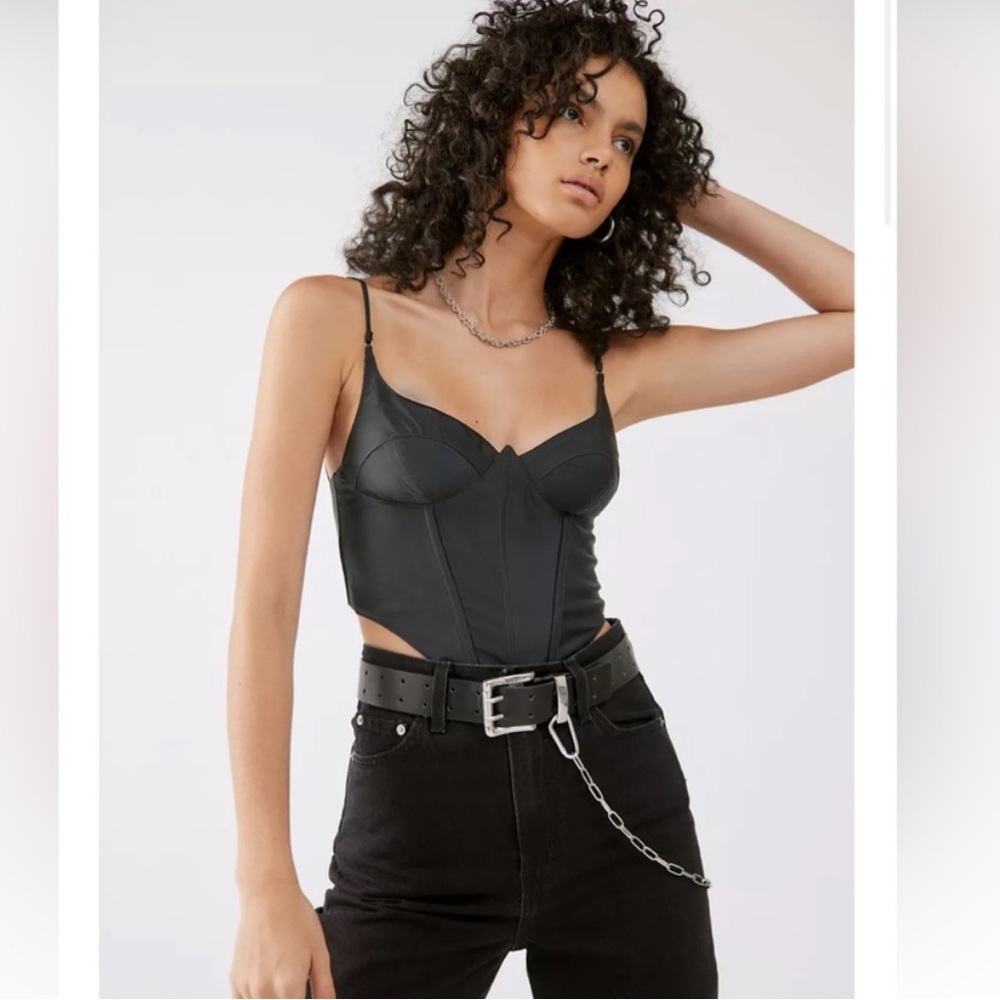 Urban Outfitters Black Karissa Bustier Corset Top Size Medium - Picture 9 of 9